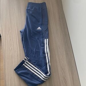 Adidas Kids Navy Joggers with White Stripes
